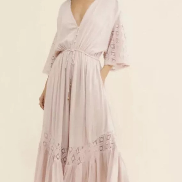 Free people angela button crochet jumpsuit in Rosewood - Picture 3 of 8